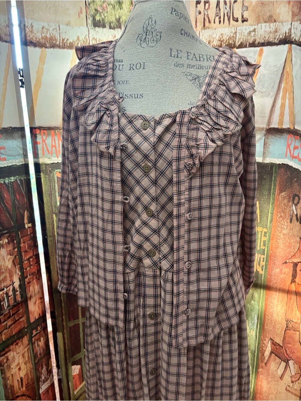 Gudrun Sjoden “Juliette” Blouse, Light Peach/ Pattern, Size Medium